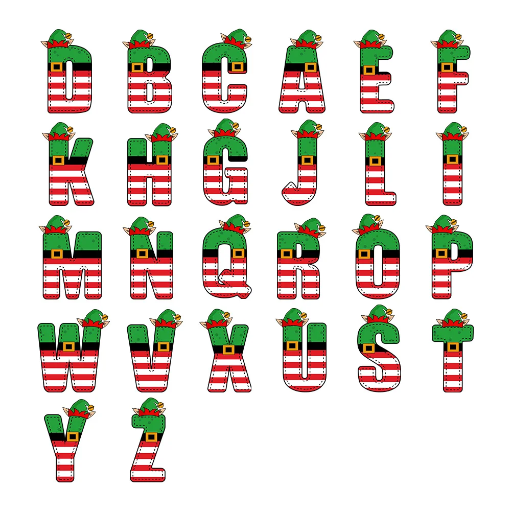 Personalized Elf Snowman Reindeer Doodle Letter Name Magnetic Bookmark Clips Birthday Christmas Gift for Kids Family