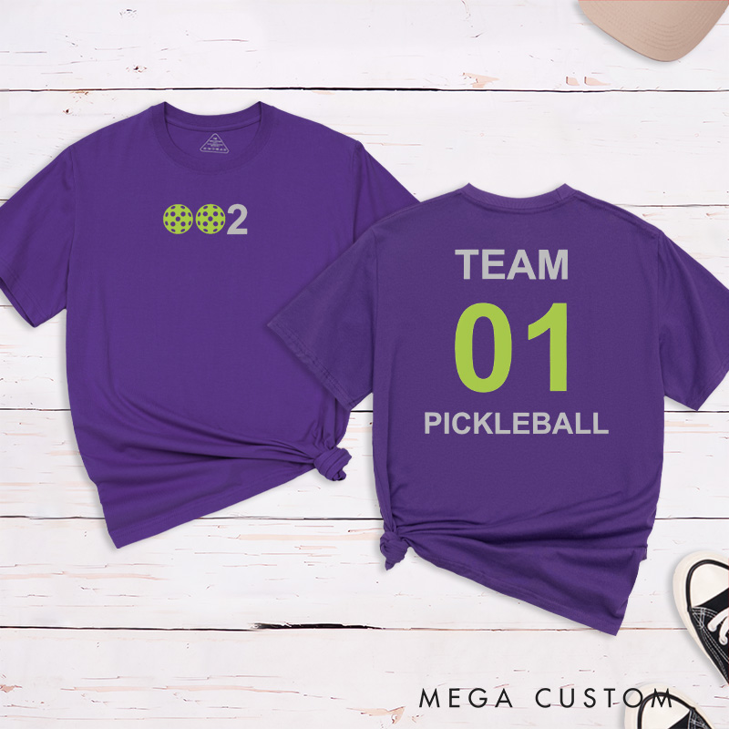 Personalized Pickleball T-Shirts Featuring Team Name and Number - Custom Pickleball Gear