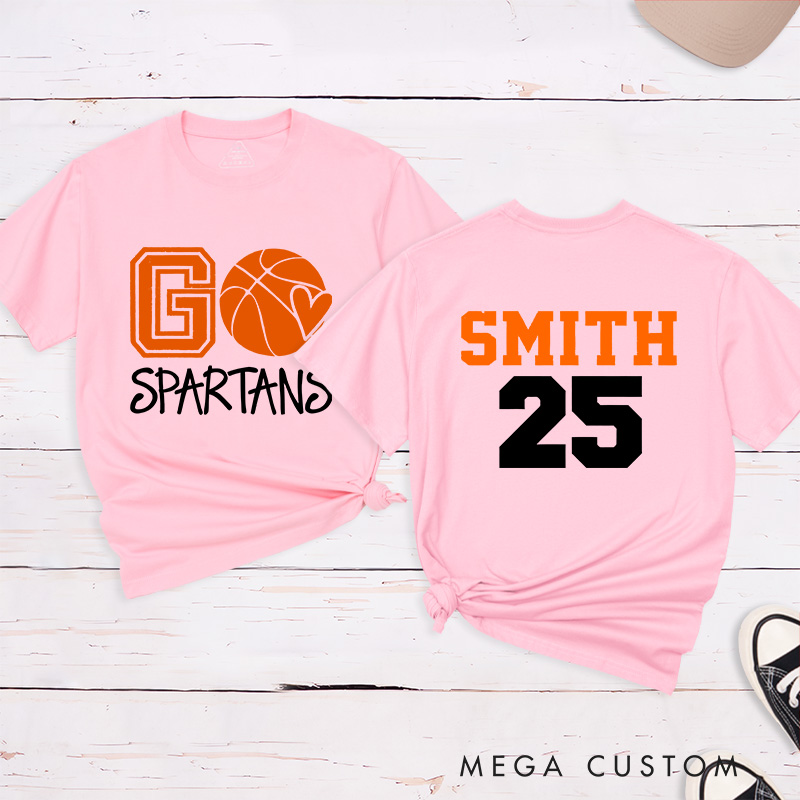 Personalized Basketball T-Shirt with Customizable Team Name Player Name and Jersey Number Perfect for Fans Players and Team Spirit