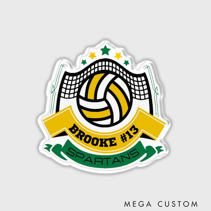 Personalized Volleyball Fridge Magnets with Custom Team Name, Player Name and Number for Game Day