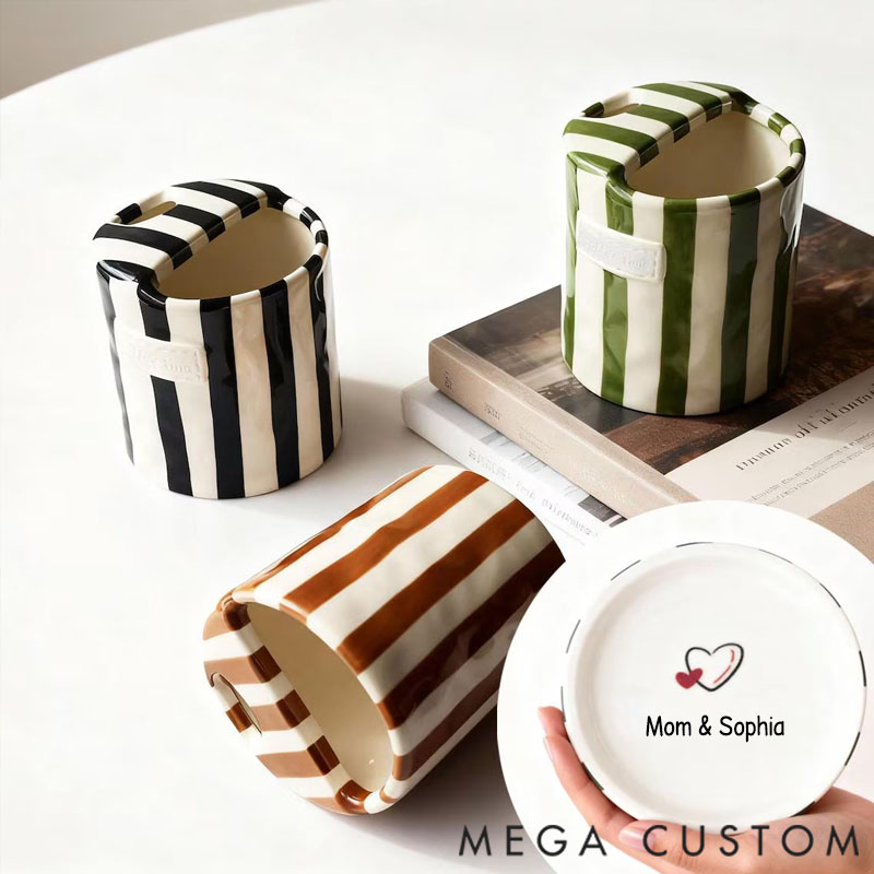 Personalized To Go Ceramic Tumbler with Name Gift for Mom