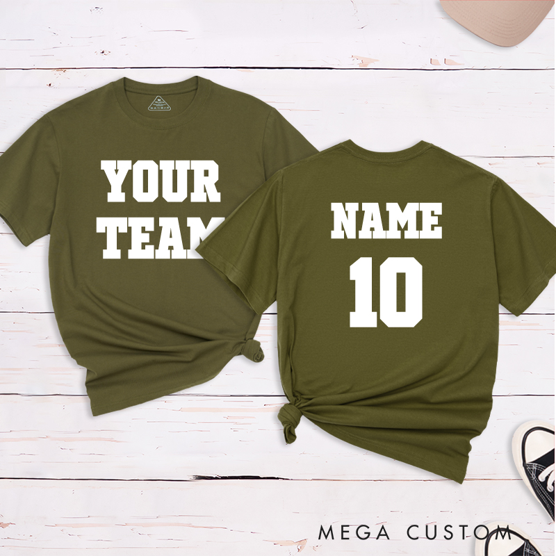 Personalized Sports T-Shirt with Custom Team Name and Player Name and Number 