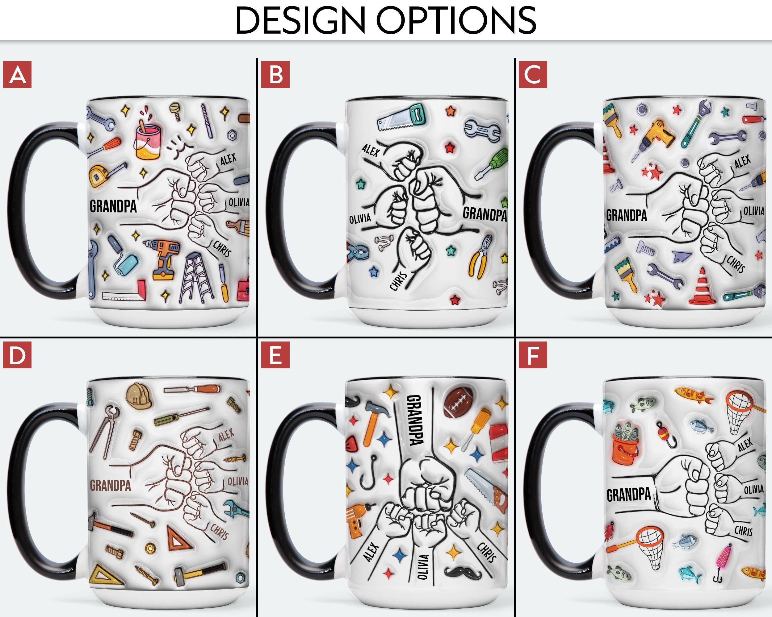 Personalized Grandpa Mug Custom Grandpa Cup Gifts from Grandkids Names Grandchildren Grandfather Birthday Fathers Day Gift 