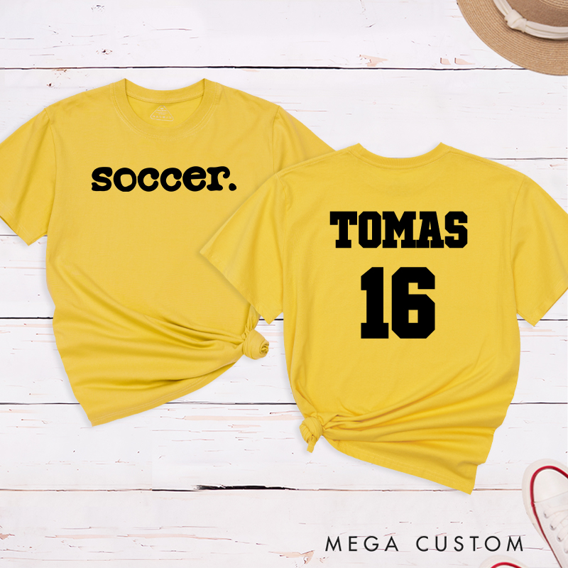 Personalized Minimalist Soccer T-Shirt with Custom Name and Number