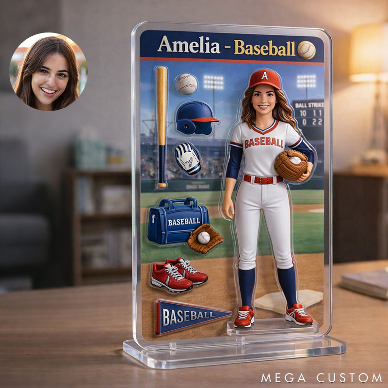 Personalized Baseball Theme Acrylic Decor Custom Photo the Perfect Gift for Baseball Fans