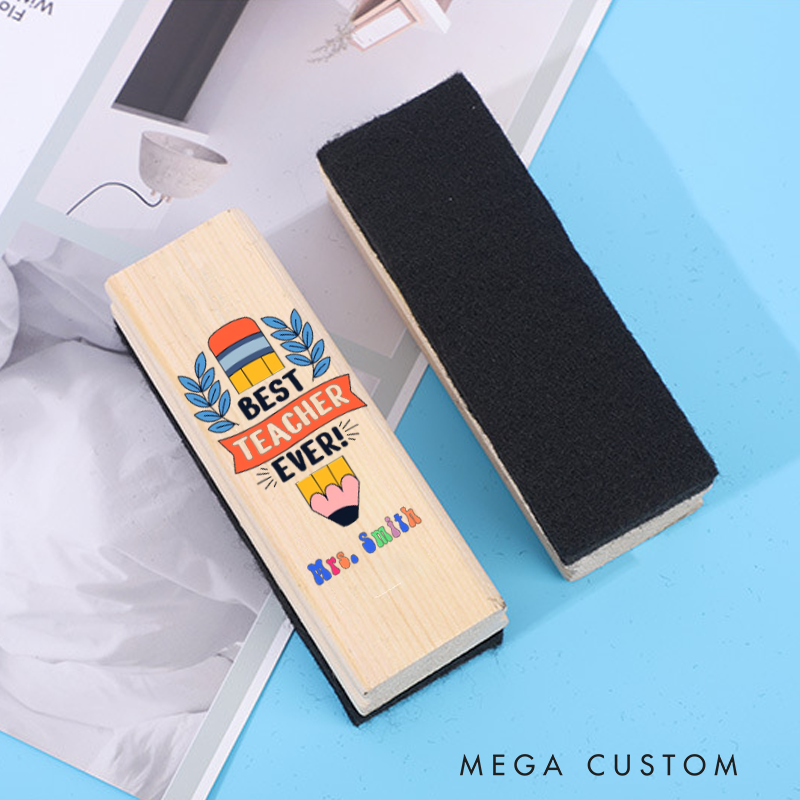 Personalized Magnetic Wooden Whiteboard Erase Best Teacher Ever Design Appreciation Gift for Teachers