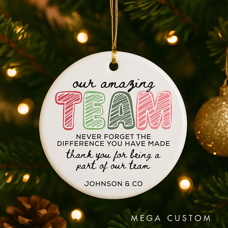 Personalized Christmas Ornament with Our Amazing Design Gift for Coworkers