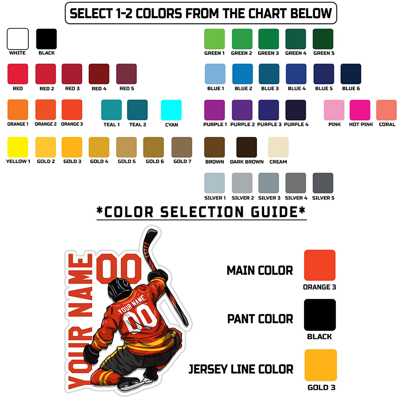 Personalized Hockey Celebration Sticker with Custom Name and Number