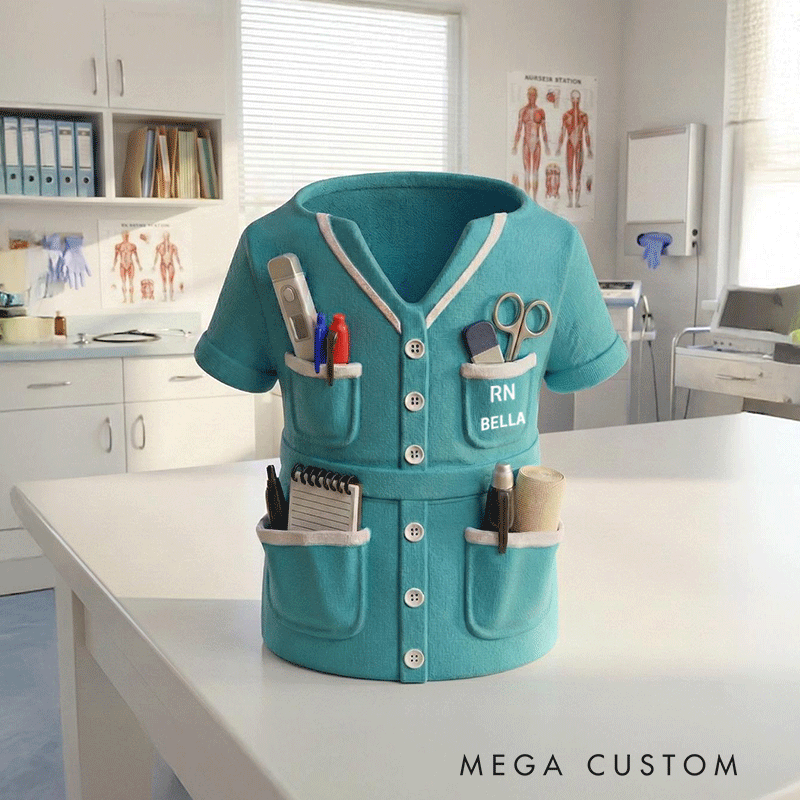 Personalized Nurse Pencil Holder Custom Name Medical Desk Organizer 3D Printed Gift for Nurses and Med Students