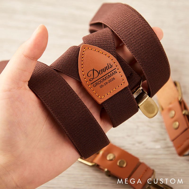 Personalized Leather Suspenders Custom Groomsman Wedding Gift Suspenders Bachelor Party Favors Suspenders Best Man Gift Groom Gift Suspenders