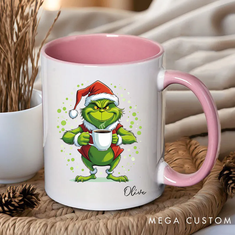 Personalized Mug Funny Grinch Figure Gift Idea for Christmas for Family