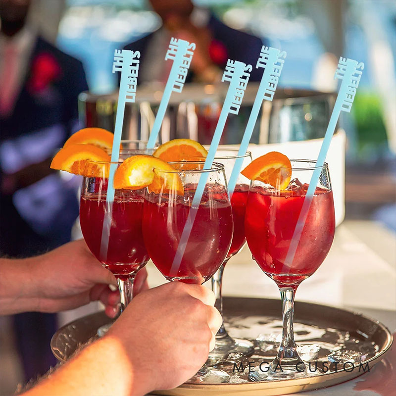 Personalized Wedding Drink Stirrers Custom Newlyweds Cocktail Stir Sticks New Couple Wedding Engagement Party Drink Tags Special Events Drink Stirrers