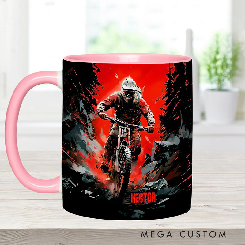 Personalized Cool Dirt Bike Motocross Dirt Bike Accent Mug for Cycling Lovers