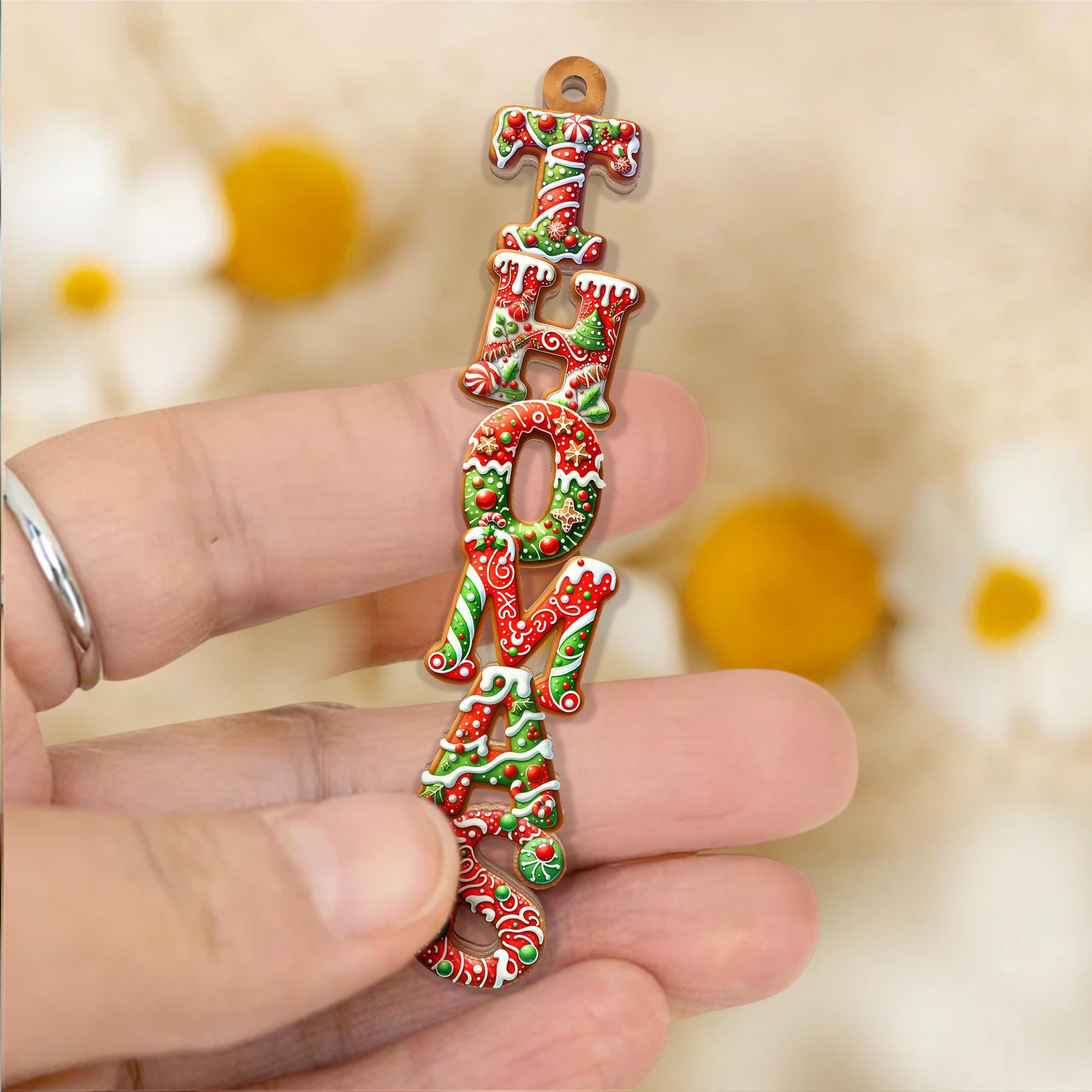 Personalized Gingerbread Alphabet Ornament: Kids Name Ornament, Christmas Tag for Stockings