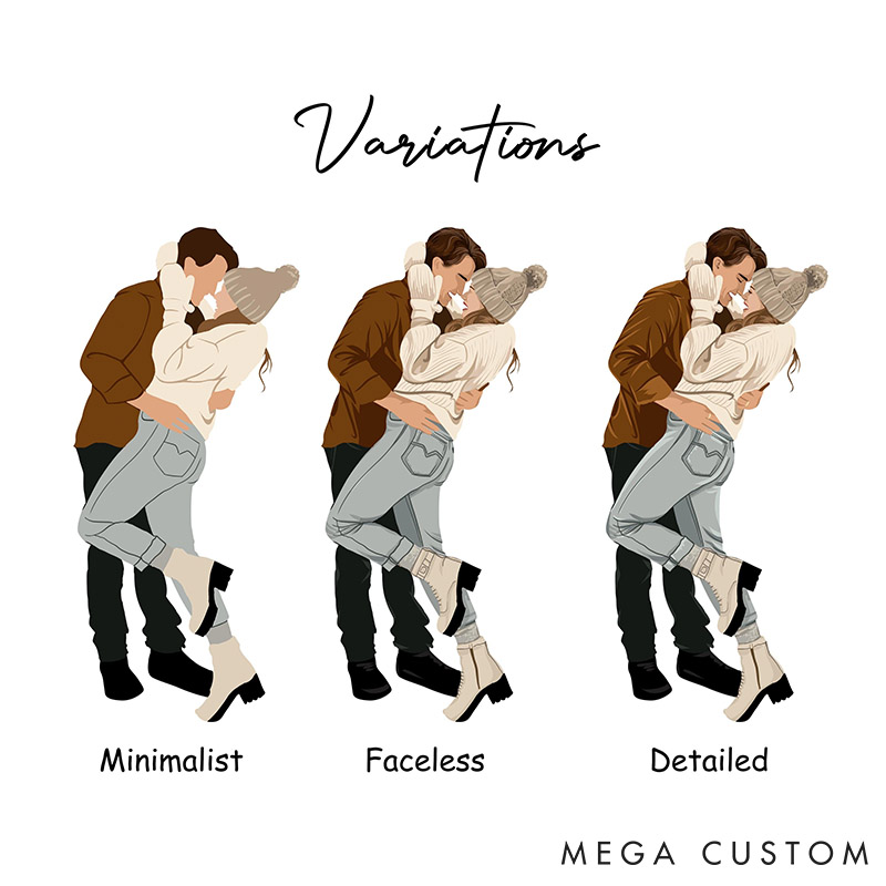 Personalized Couple Photo Faceless Portrait Car Ornament Newlyweds Christmas Ornament from Your Own Picture Valentine's Day Anniversary Christmas Gift