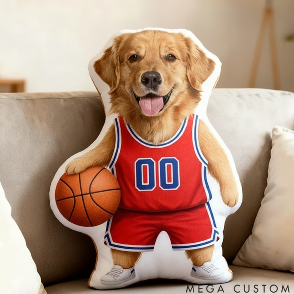 Personalized Pet Lover Sports Themed Custom Photo Cute Pillow