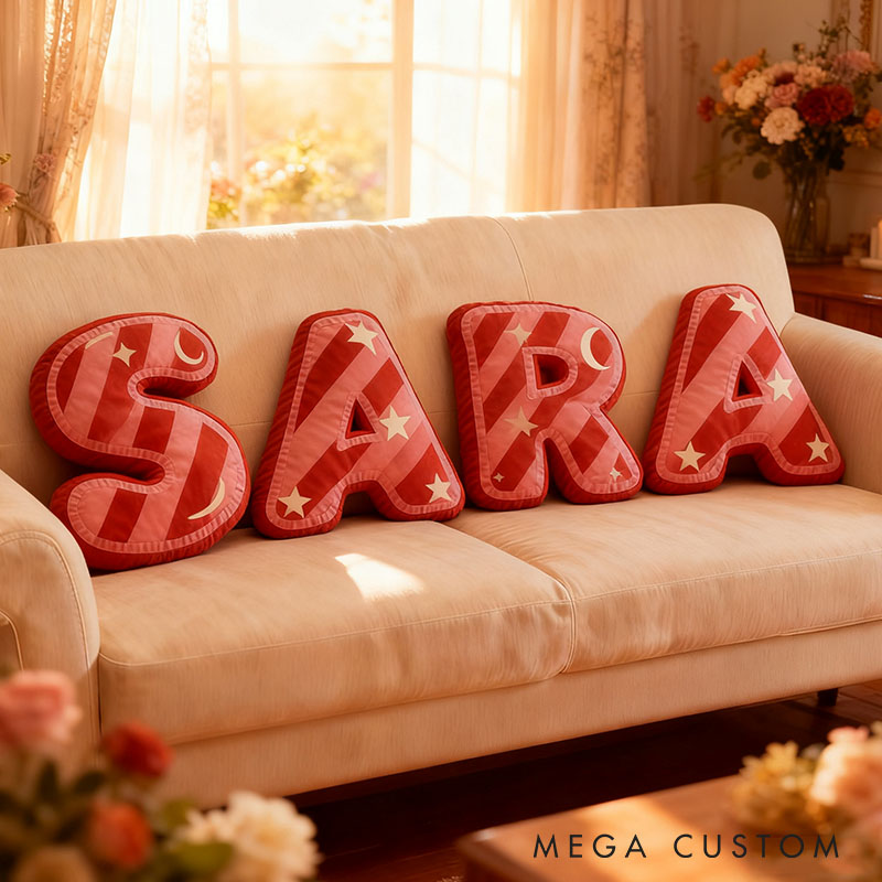 Personalized Girlfriend Initials Pillow Custom Couple Newlyweds Letter Cushion DIY Name Pillow First Christmas Pillow for Husband Wife Boyfriend