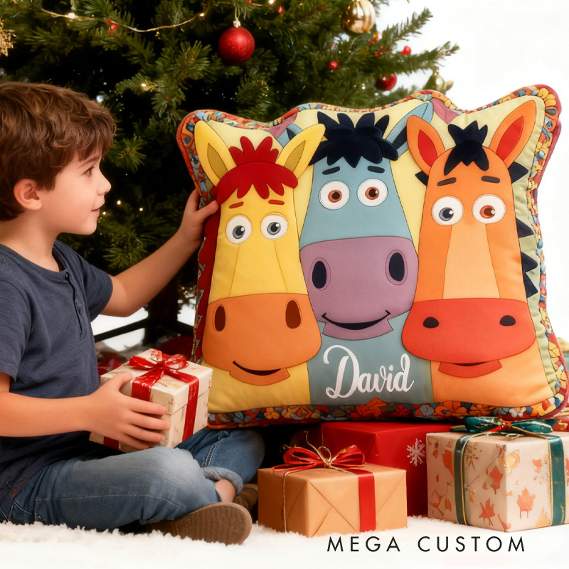 Personalized Equestrian Colorful Horse Pillow Fun and Festive Gift for Kids Graphic 3D Print Pillow for Riding Enthusiasts Horse Lovers Rider Racing Soft and Funny Home Decor