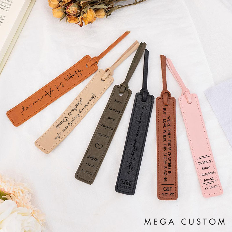 Personalized 3 years anniversary gift Bookmark Couple Third anniversary gift Leather Bookmark Anniversary Gift Bookmark for Him Gift for Her