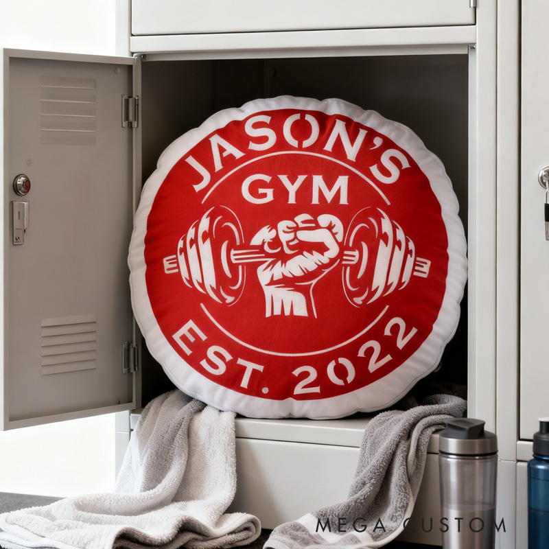 Personalized Dumbbell Gym Name Pillow Graphic 3D Print Gift Ideas Exercise Themed Christmas Weightlifting Workout Pillow Comfortable Christmas Decor for Gym Lovers