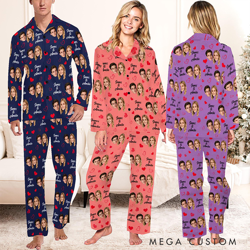 Personalized Photo Pajamas Costom Photo Pajamas for Boyfriend Girlfriend Christmas Gift for Wife Husband Gift For her