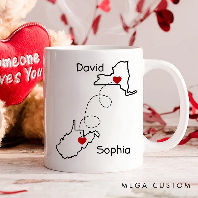 Personalized Couple Long Distance Mug Custom Best Friend Christmas Gift for Her Couple Long Distance Relationship Mug Boyfriend Girlfriend Gift Mug