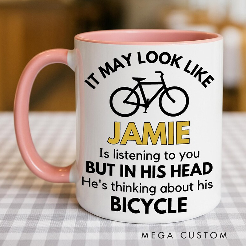 Personalized Cyclist Coffee Mug Funny Bicycle Gift Lover Mug Cyclist Gift Mountain Biker Gift Cycling Gift Bike Gift Bicyclist Mug Colour Options Available