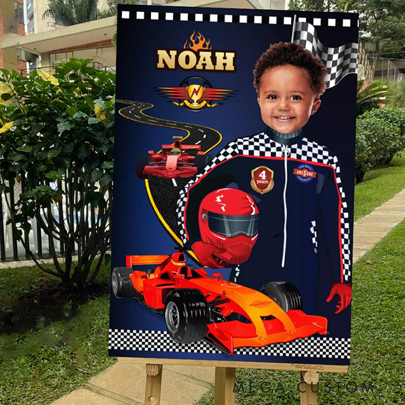 Personalized Racer Watercolor Portrait Custom Artwork from Photo Modern Auto Art Print for Racers and Car Lovers