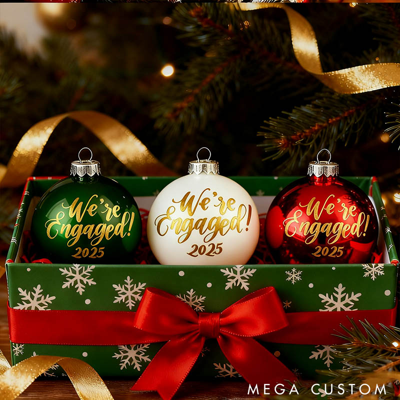 Personalized Our First Christmas as Mr and Mrs Engaged Christmas Ball Ornament Newlyweds Couple Married Xmas Ornament Christmas Gift for Him Her
