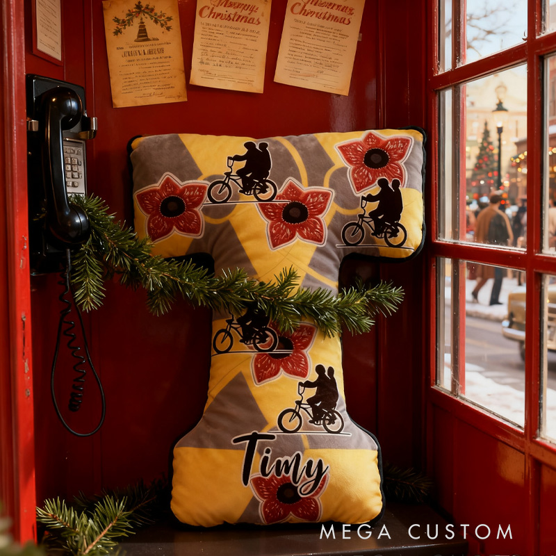 Personalized Cycling Things Letter Pillow Graphic 3D Print Bow Letter Pillow Name Pillow Comfortable Travel Cushion for Riders Riding Lovers
