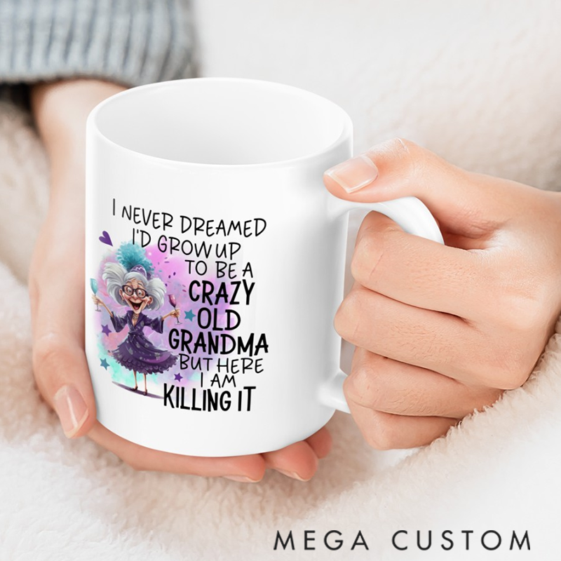 Personalized Custom Coffee Mug Crazy Grandma Gifts