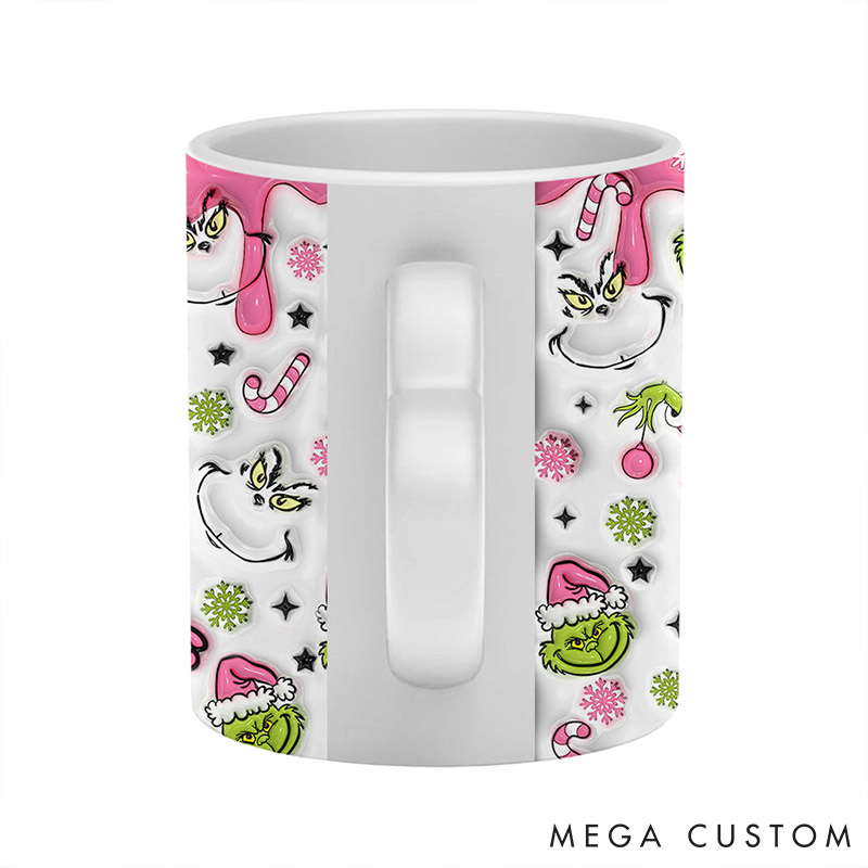 Personalized Couple Christmas Is Coming Ceramic Mug Custom Cute Couple Sex Heart Handle Mug Christmas Gift for Him Her Boyfriend Girlfriend