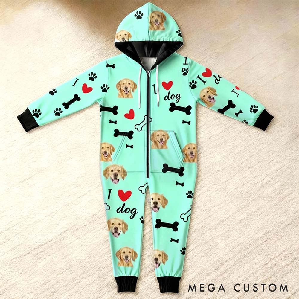 Personalized Pet Lover I Love My Dog Adult Onesie