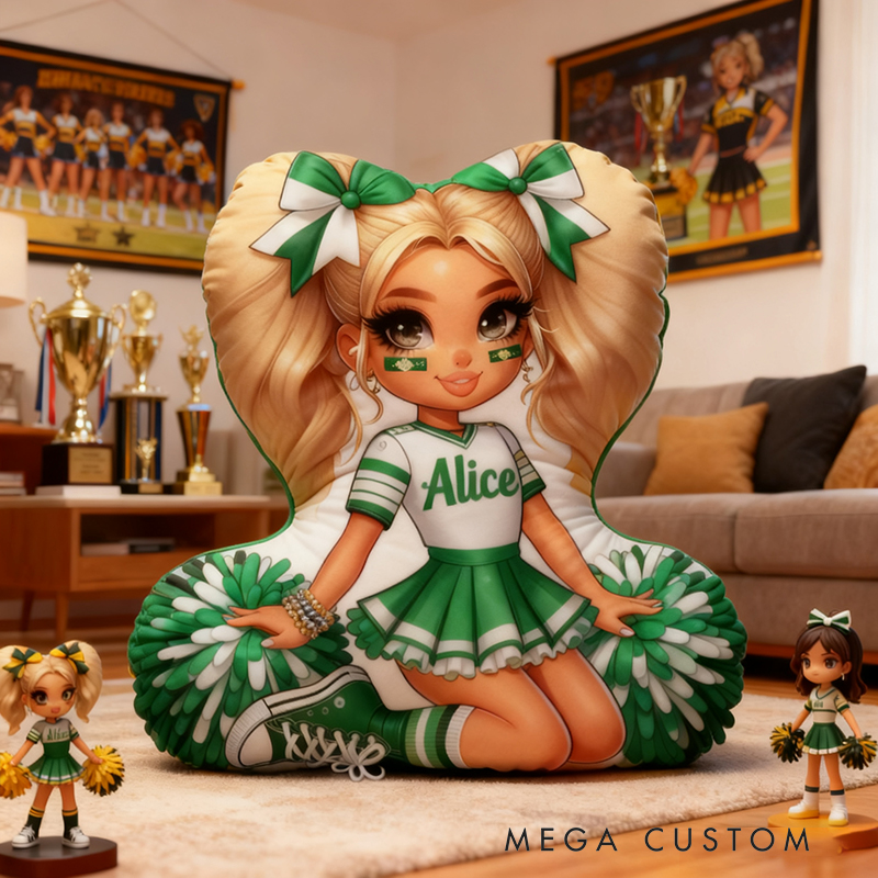 Personalized Cheerleader Pillow with Your Name Adorable Custom Gift for Cheer Fans Perfect for Decoration or Cuddling