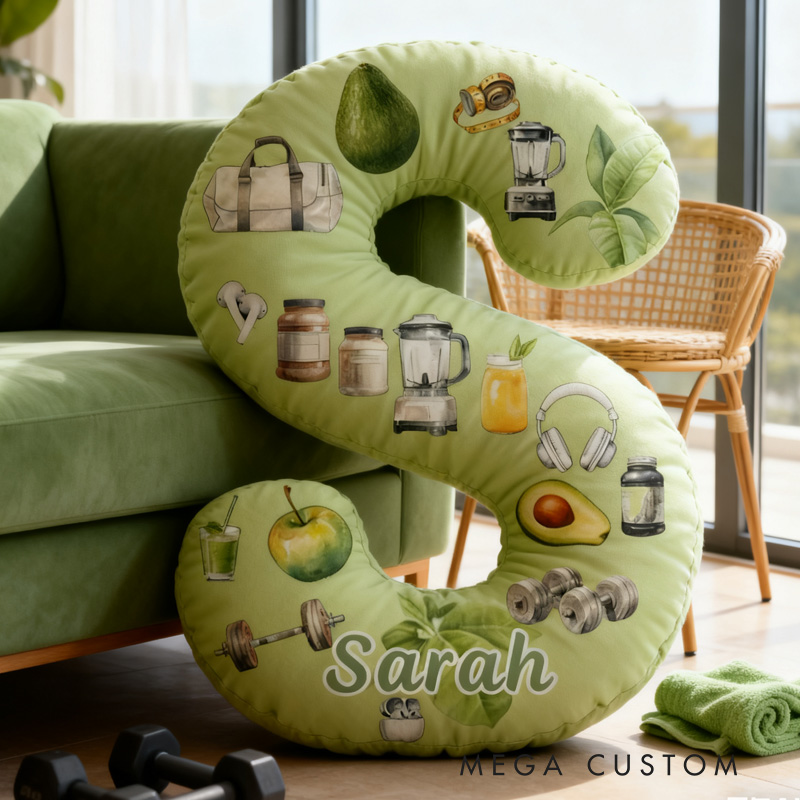 Personalized Graphic 3D Print Healthy Avocado Letter Pillow Exercise Sport Gym Girl Sublimation Design Lift Heavy Shit Gym Rat Weightlifting Pillow for Gym Lovers