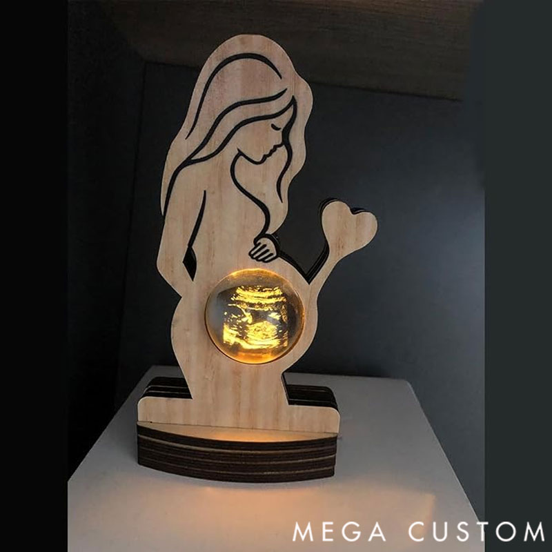 Personalized Baby Ultrasound Photo Frame Sign,Customized B-ultrasound Photo 3d Crystal Ball Light,Pregnant Wife Gifts From Husband,Expecting Mom Gift For Pregnant Friend,Baby Shower Memorial