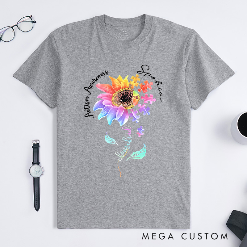 Personalized Be Kind Autism Flower T-shirt Autism Awareness Gift