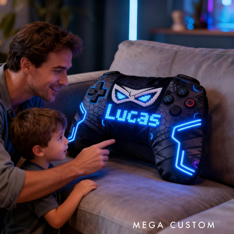 Personalized Graphic 3D Print Super Hero Game Controller Shaped Pillow for Game Lovers Plush Pillow Christmas Birthday Gift for Kids