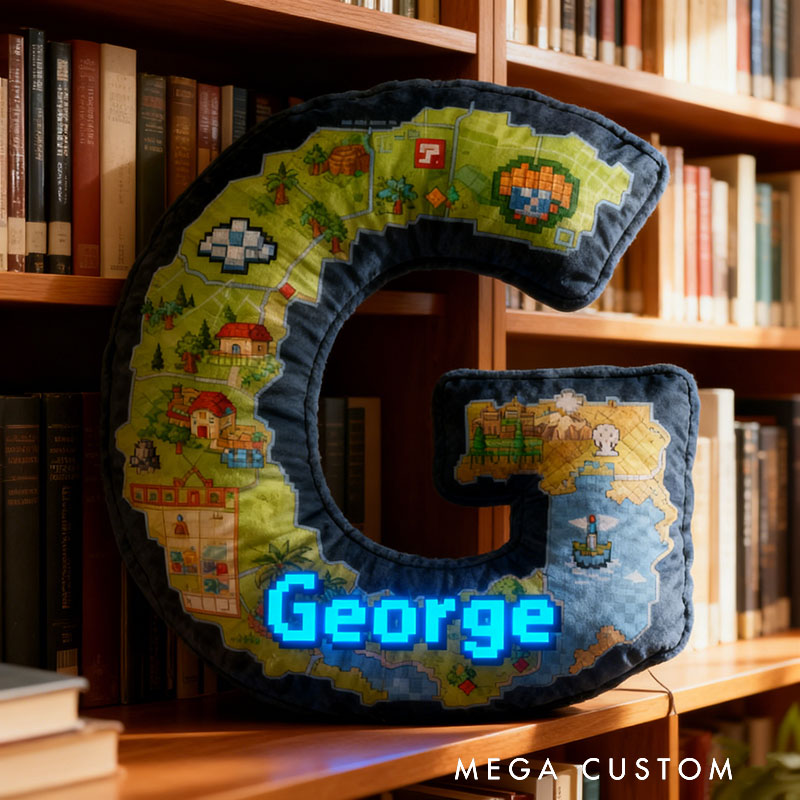 Personalized Game Letter Pillow for Game Lovers Plush Pillow Christmas Birthday Holiday Party Gift for Kids
