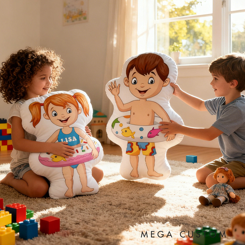 Personalized Swimming Ring Donut Pillow Throw Pillow Graphic 3D Print Swimming Fitness Decoration Pillow Exercise Sport Pillow Female Swimmer Holiday Gift Custom Swim Pool Keepsake for Kids or Teens Swimming Lovers