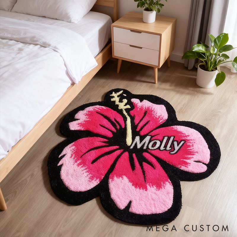 Personalized Floral Door Mat with Name Anniversary Gift For Her Home Decor Birthday Gift For Girlfriend Holiday Decoration