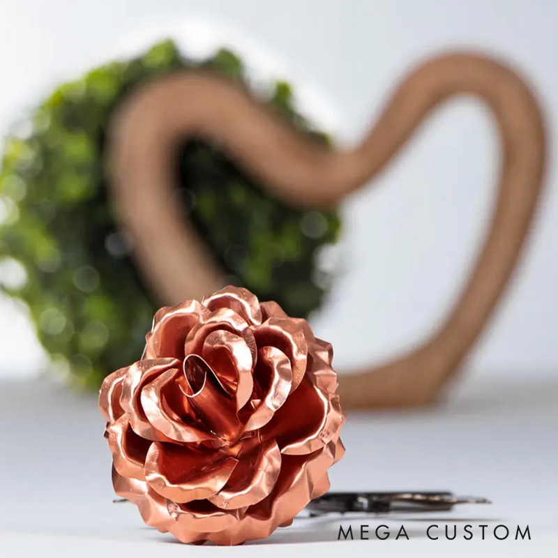 Personalized Copper Rose 7th Year Anniversary Wedding Gift