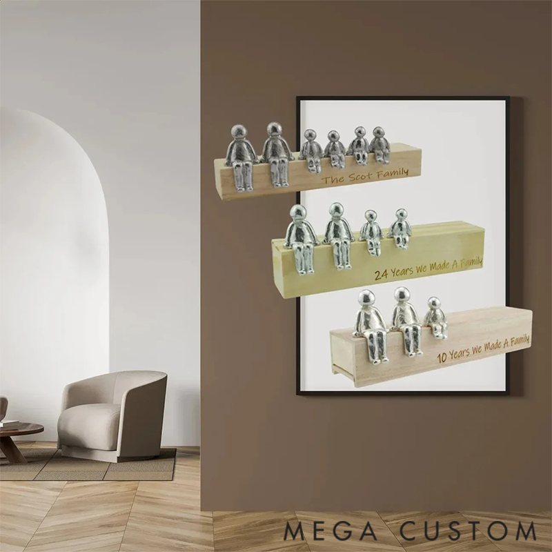Personalised Choose Your Own Family Combination Metal Sculpture Figurines - Anniversary, Christmas, Fathers Day and Mothers Day Gift Idea