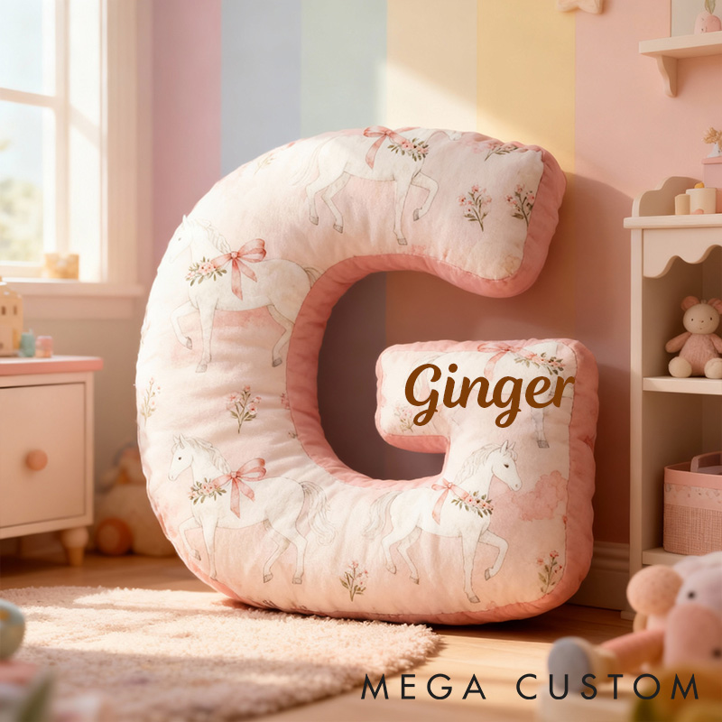 Personalized Pet Lover Funny Pink Horse Graphic 3D Print Pillow