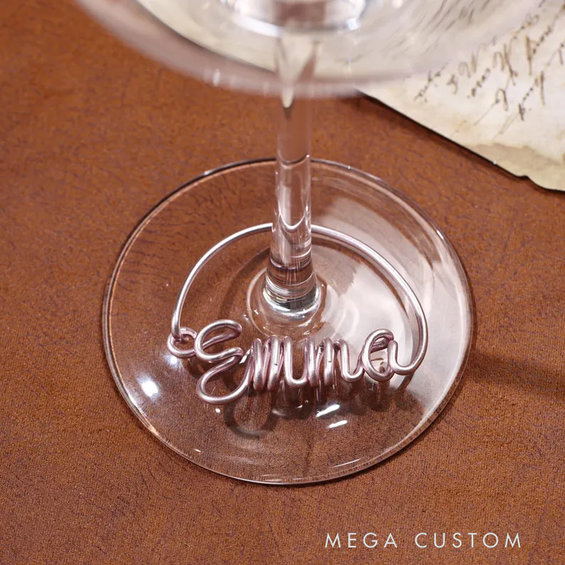 Personalization Wine Glass Markers For Weddings, Bachelorette Party Favors, Custom Name, Table Decorations, Beverage Markers