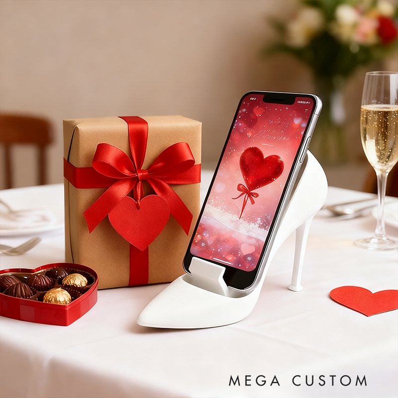 Red High Heel Phone Stand - Stylish Heel Shaped Holder for Smartphones, Valentine’s Gift & Desk Decor