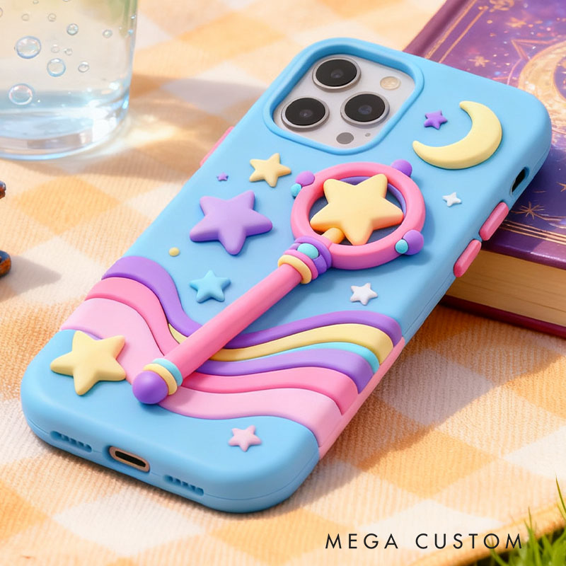 Magic Wand 3D for iPhone 17 16 15 14 13 Pro Max Silicone Phone Case Cover