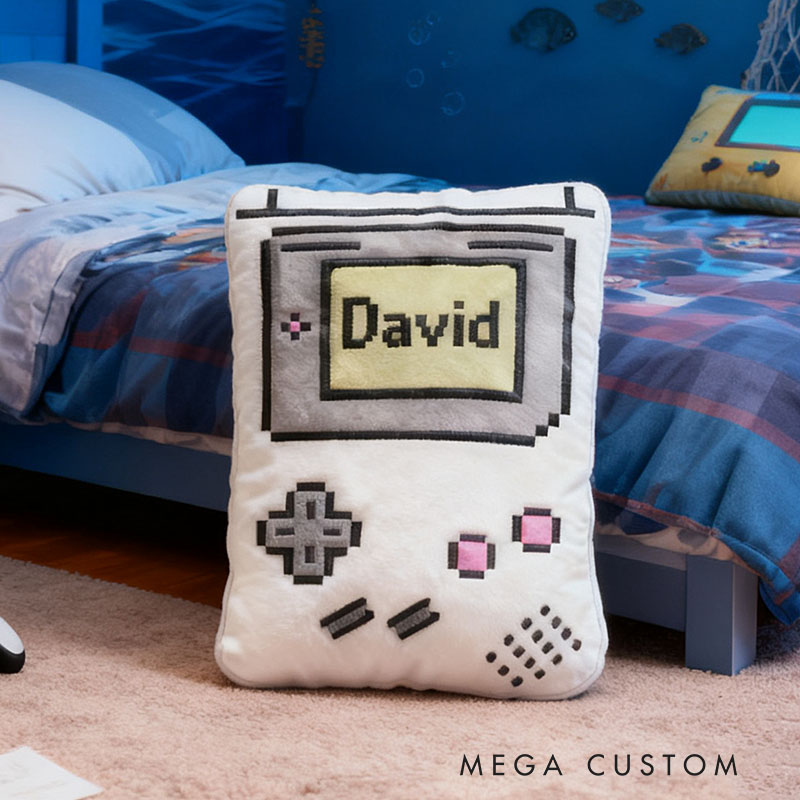 Personalized Graphic 3D Print Retro Game Consoles Letter Pillow for Game Lovers Plush Pillow Christmas Birthday Gift for Kids