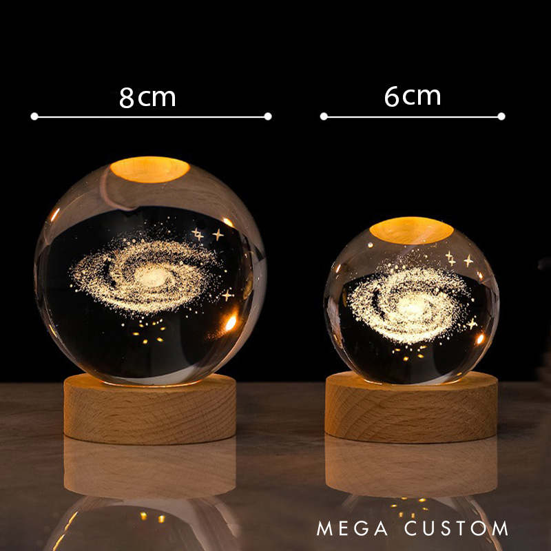 Personalized American Football Notre Dame Stadium 3D Spherical Crystal Lamp With Custom Text