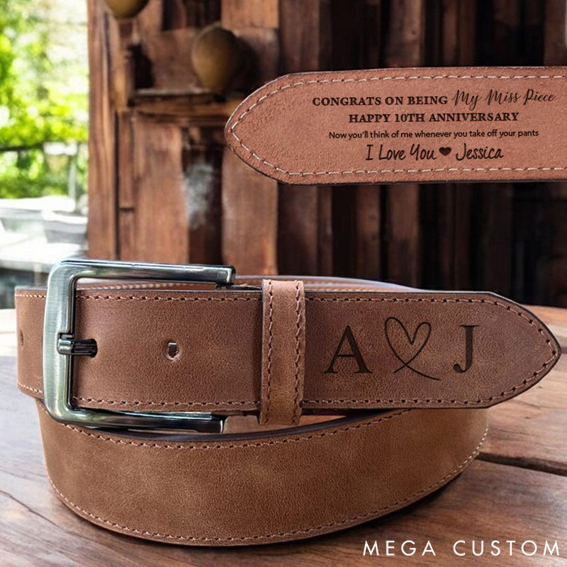 Personalized Engraved Leather Belt 1st Anniversary Gift Belt for Husband Custom Valentine's Anniversary Gift for Husband Boyfriend Gift for Men